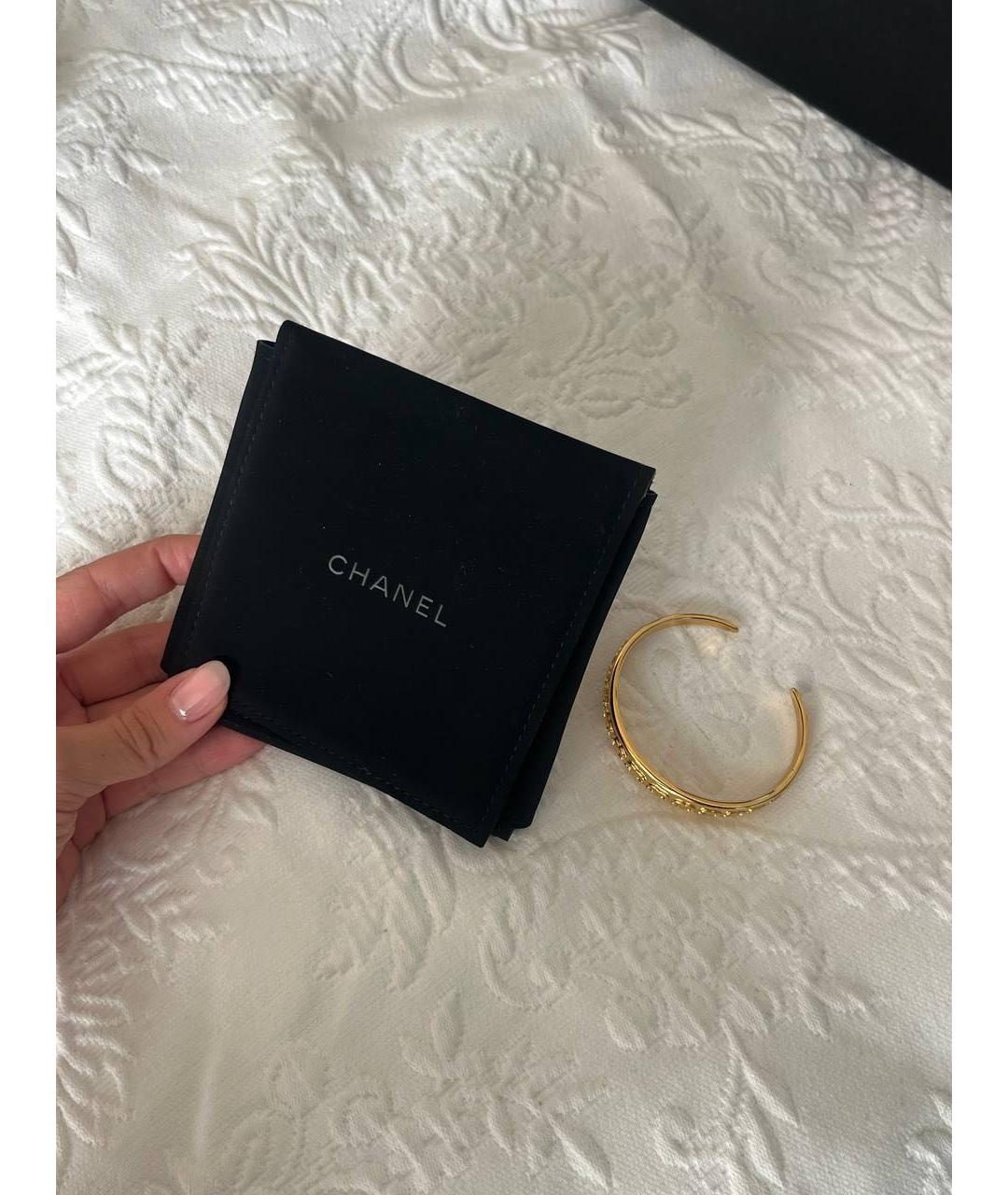 CHANEL Золотой металлический браслет, фото 7