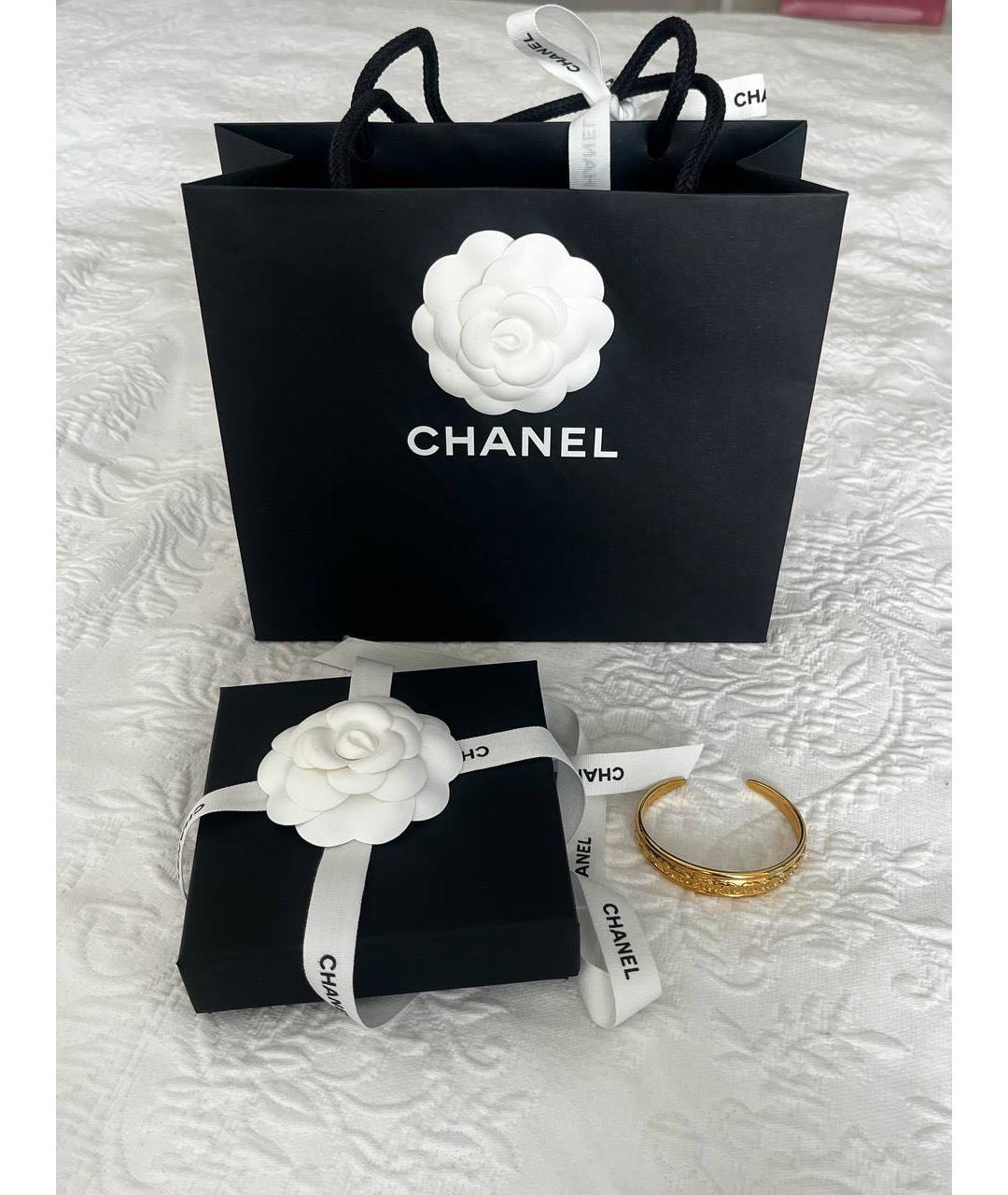 CHANEL Золотой металлический браслет, фото 4