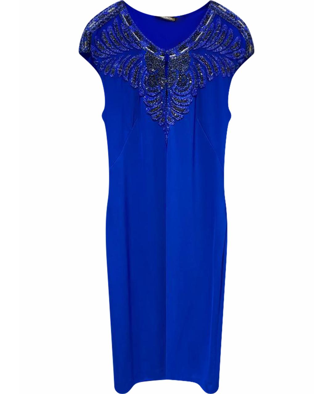 ROBERTO CAVALLI Синее вискозное платье, фото 1