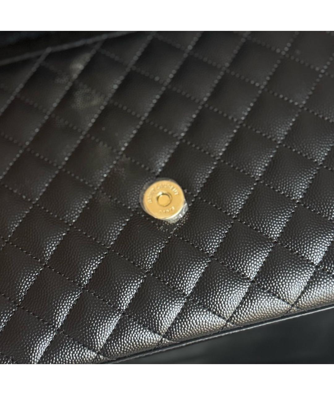 SAINT LAURENT Черная кожаная сумка через плечо, фото 6