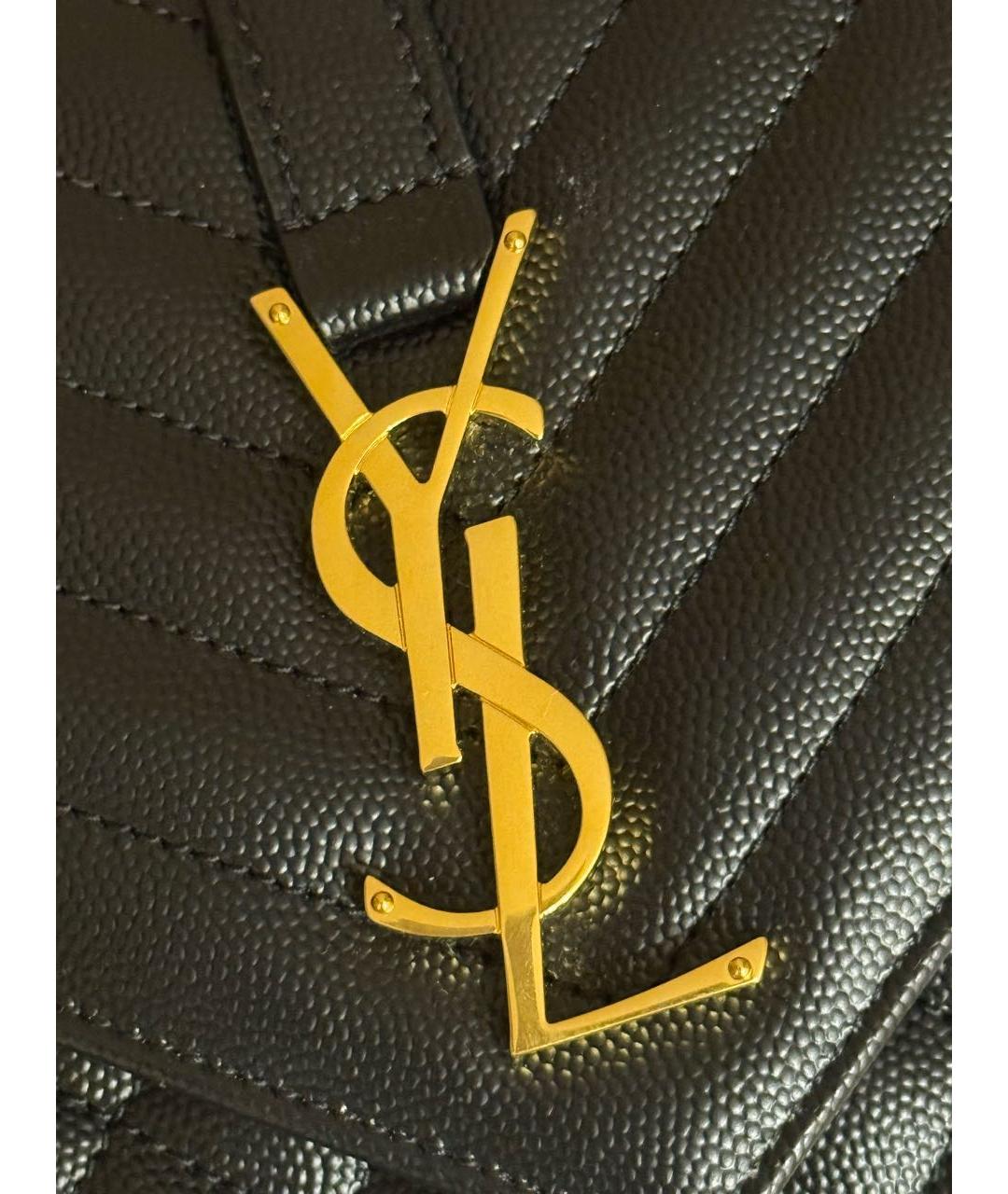 SAINT LAURENT Черная кожаная сумка через плечо, фото 3
