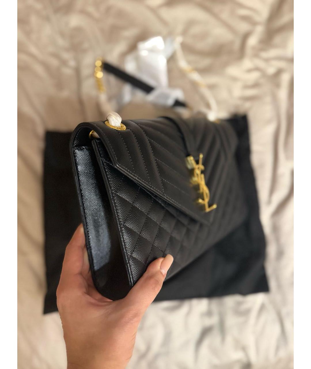 SAINT LAURENT Черная кожаная сумка через плечо, фото 5