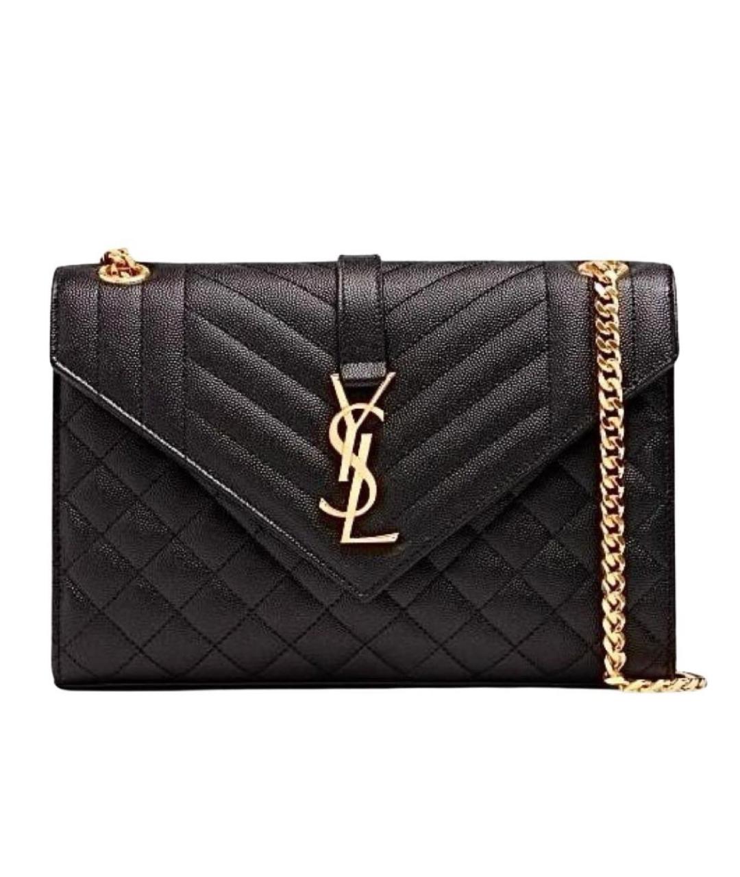SAINT LAURENT Черная кожаная сумка через плечо, фото 1