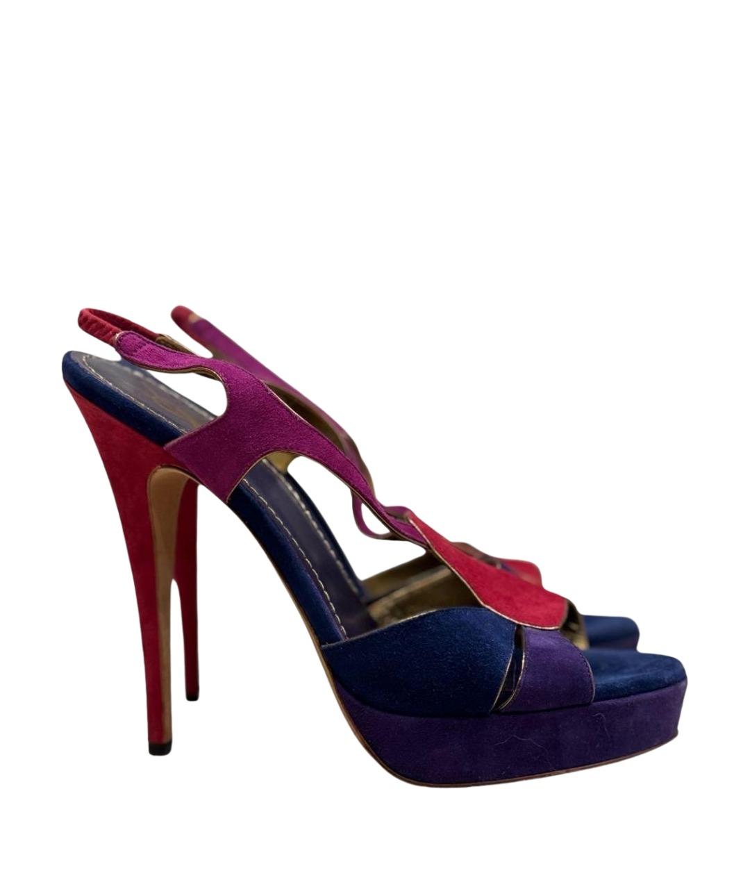 SAINT LAURENT Мульти нубуковые туфли, фото 1