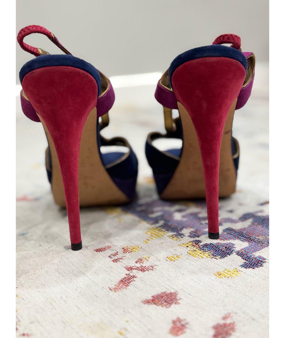 SAINT LAURENT Мульти нубуковые туфли, фото 4