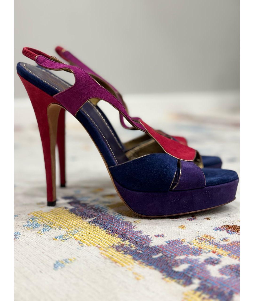 SAINT LAURENT Мульти нубуковые туфли, фото 9