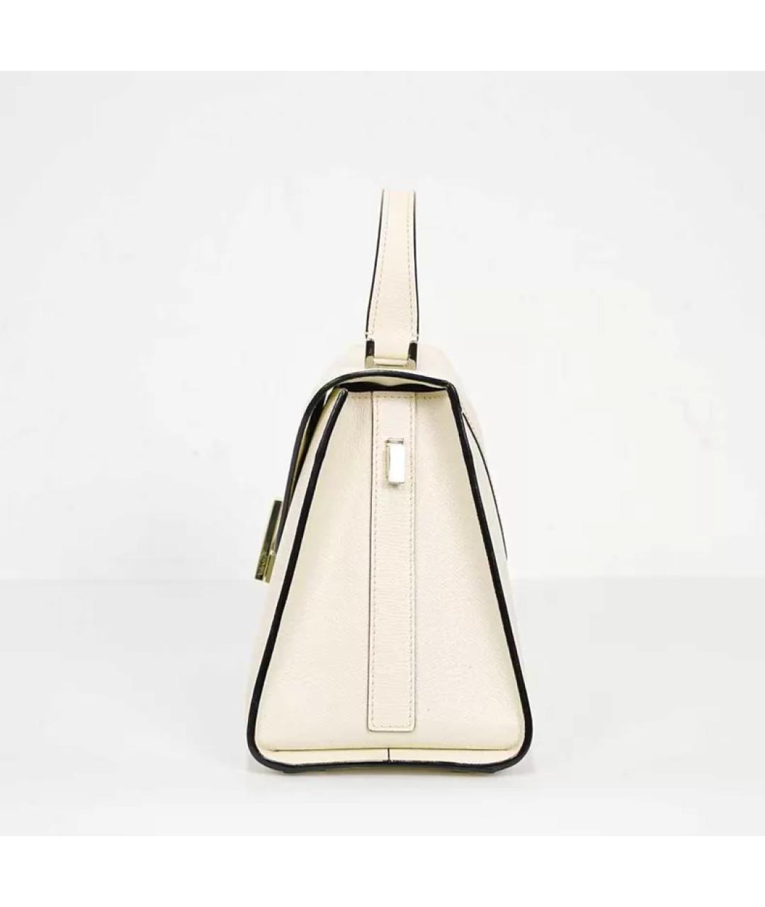 VALEXTRA Белая кожаная сумка с короткими ручками, фото 6
