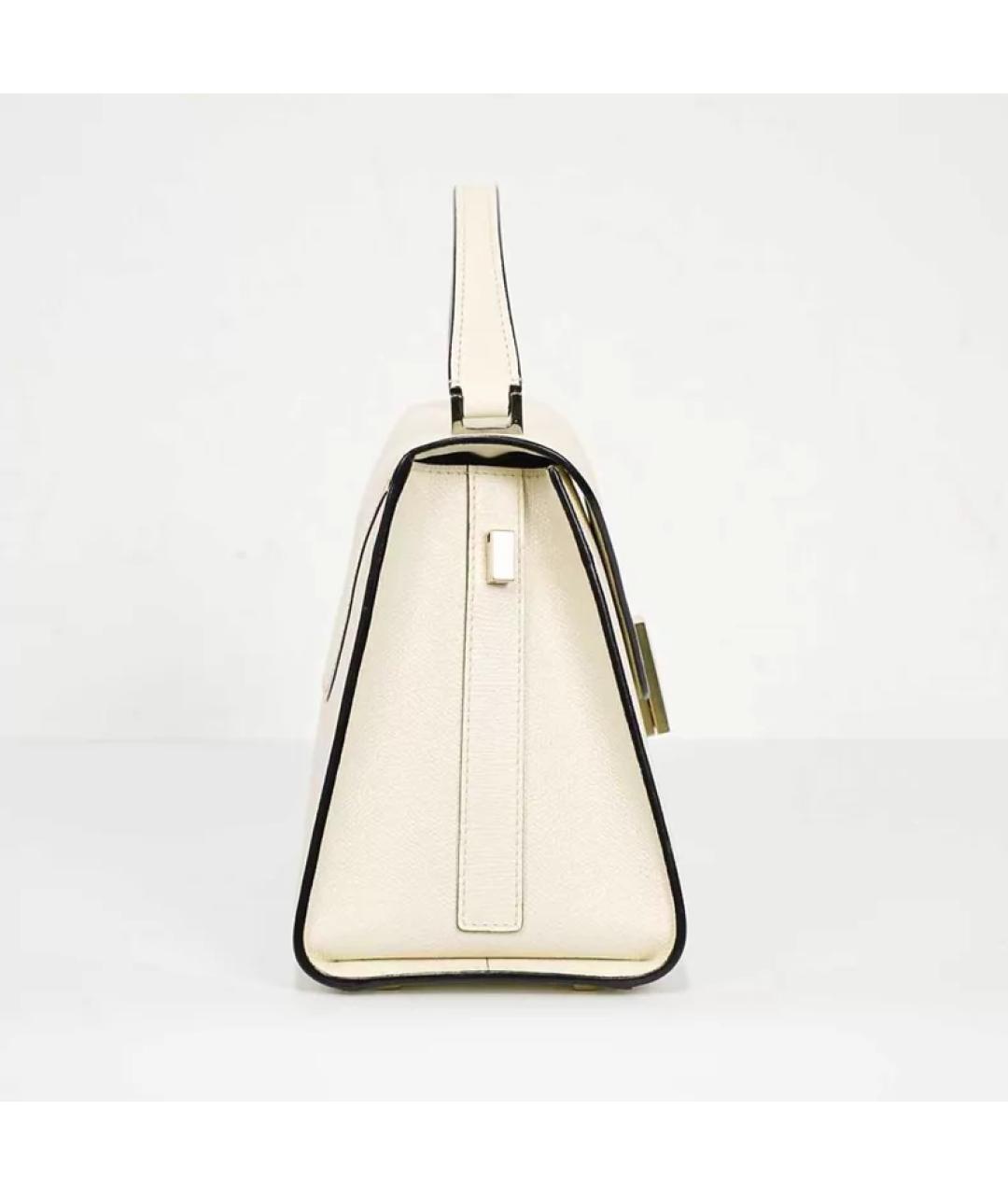 VALEXTRA Белая кожаная сумка с короткими ручками, фото 4