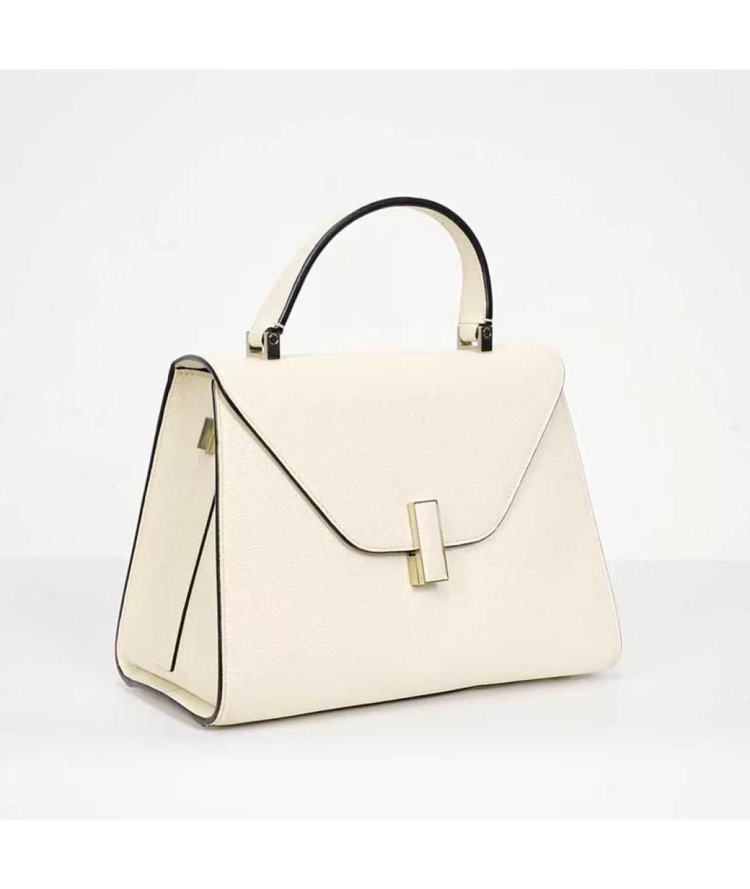 VALEXTRA Белая кожаная сумка с короткими ручками, фото 3