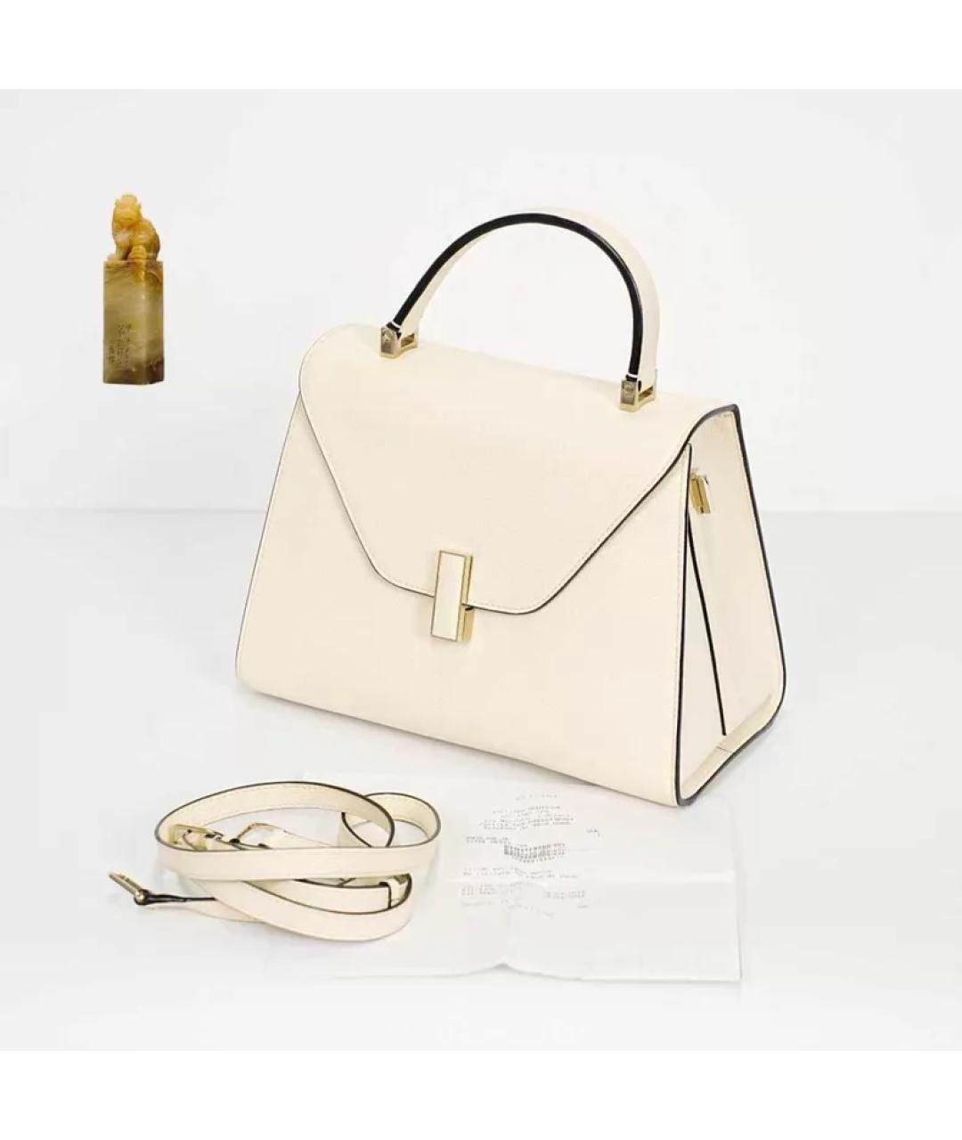 VALEXTRA Белая кожаная сумка с короткими ручками, фото 9