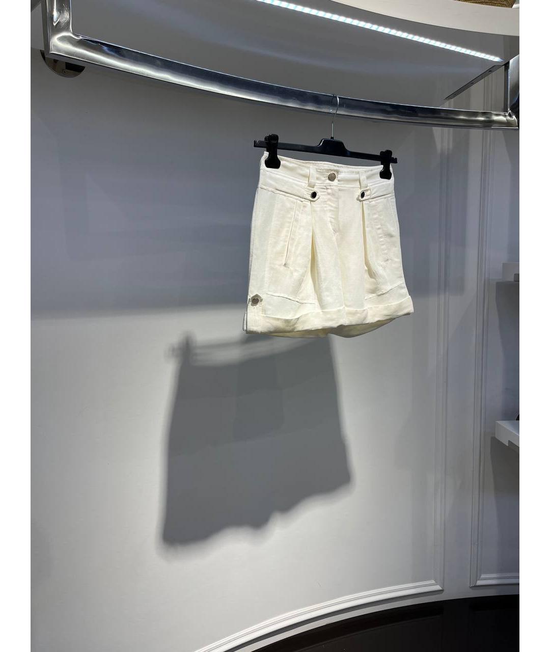 ROBERTO CAVALLI Белые льняные шорты, фото 2