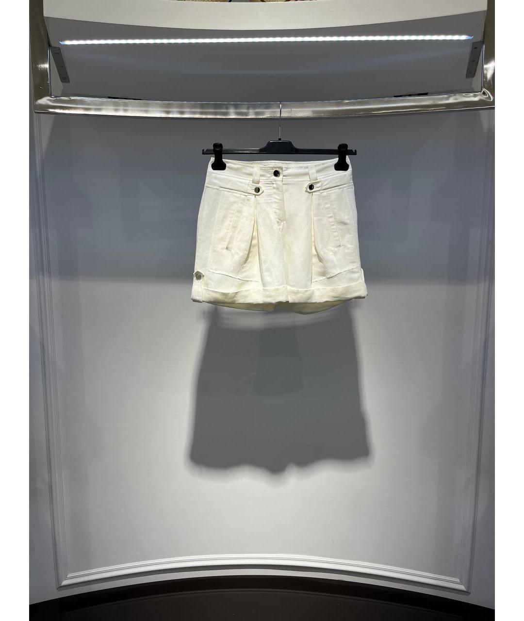 ROBERTO CAVALLI Белые льняные шорты, фото 4