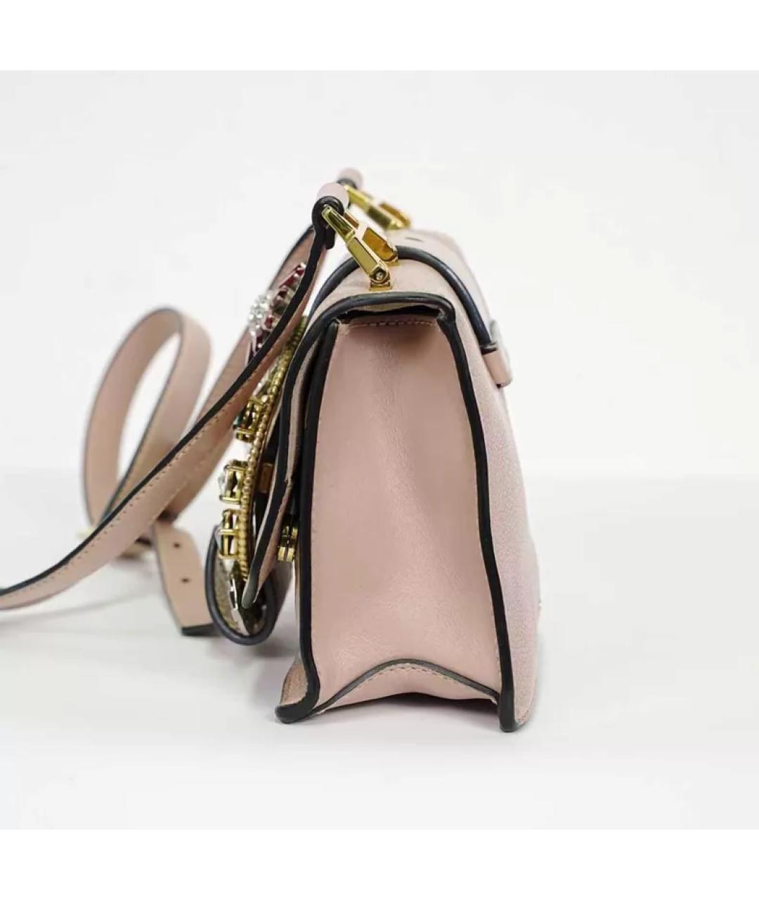 MIU MIU Бежевая кожаная сумка через плечо, фото 6