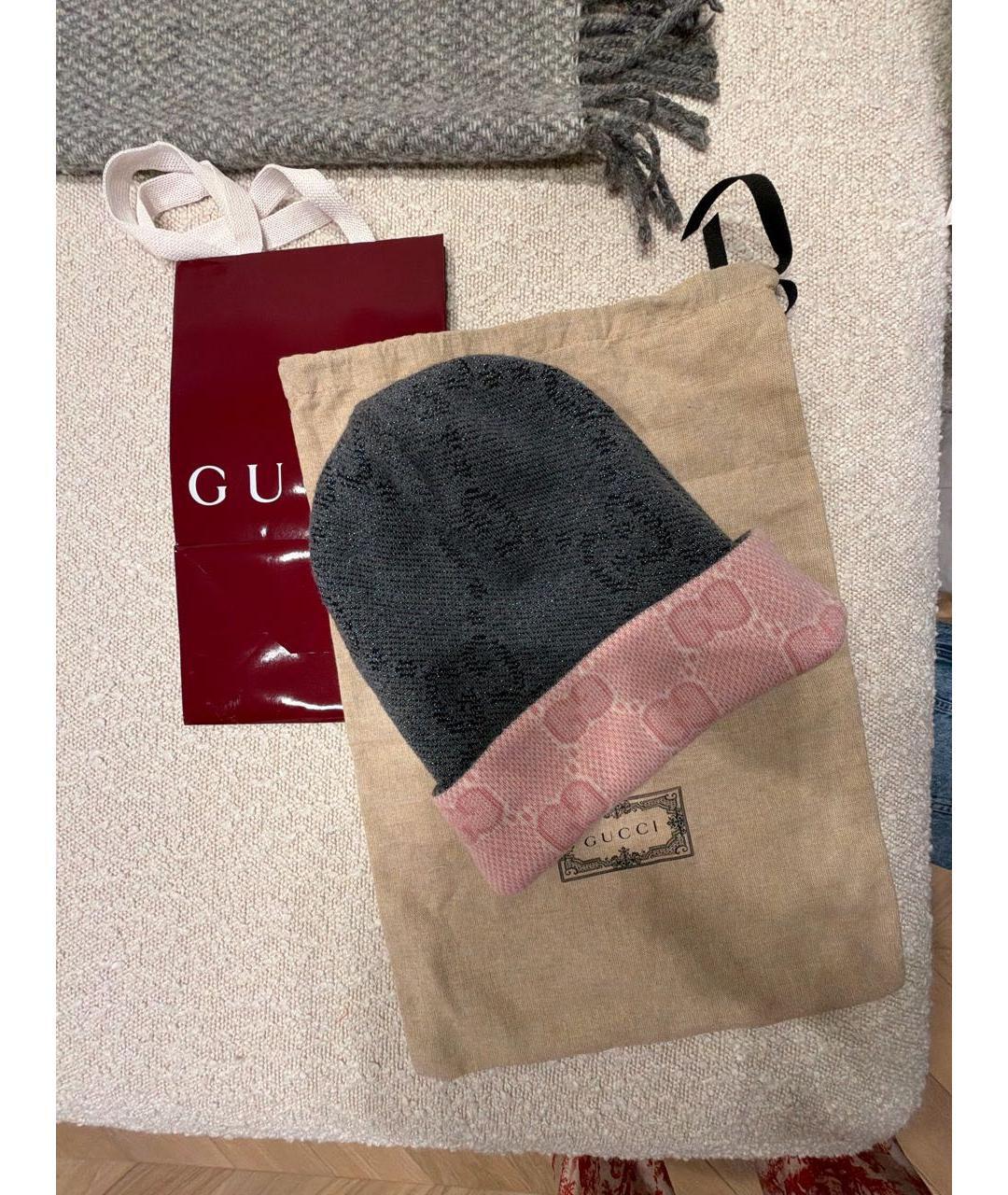 HERMES Серая шерстяная шапка, фото 5