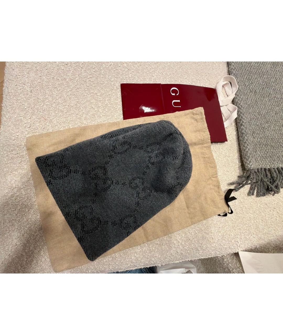 HERMES Серая шерстяная шапка, фото 2