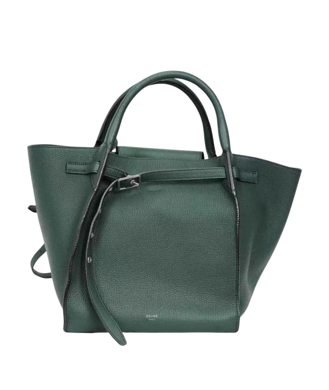 CHRISTIAN DIOR Зеленая кожаная сумка с короткими ручками, фото 1