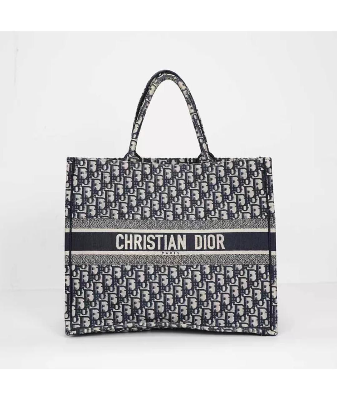 CHRISTIAN DIOR Темно-синяя тканевая сумка с короткими ручками, фото 10