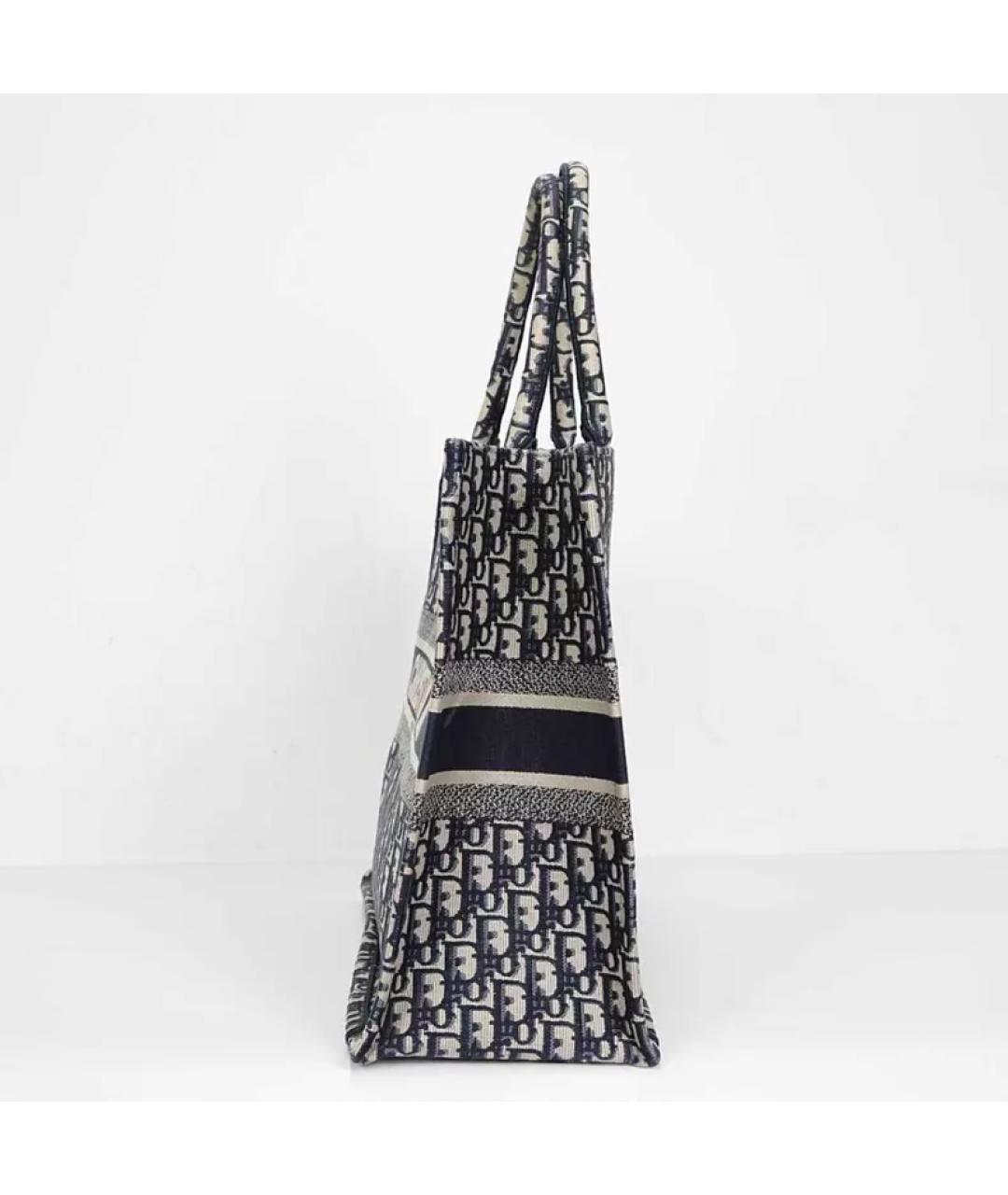 CHRISTIAN DIOR Темно-синяя тканевая сумка с короткими ручками, фото 7