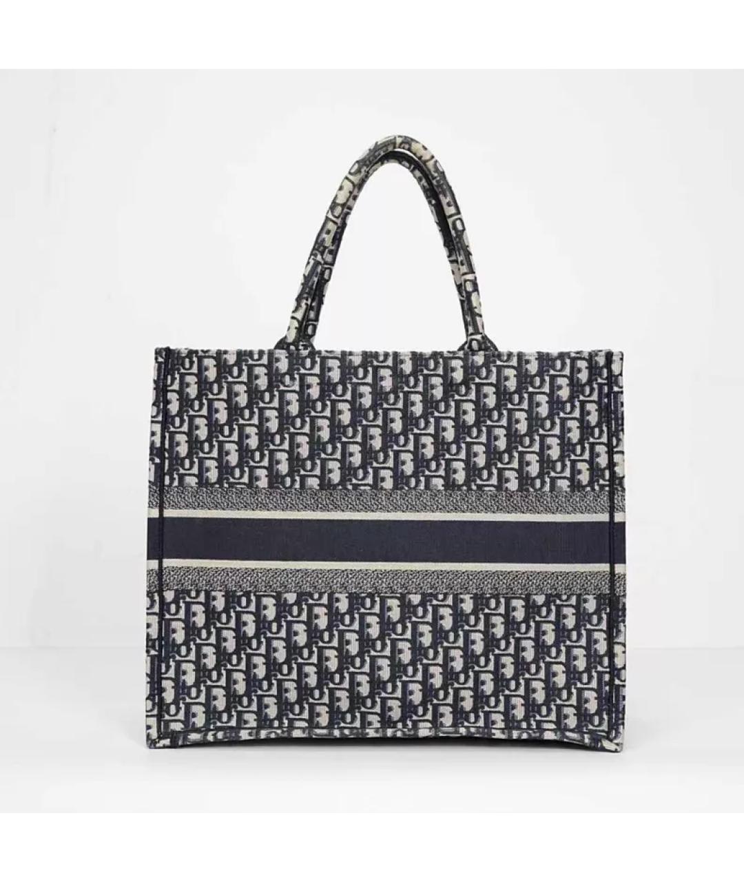 CHRISTIAN DIOR Темно-синяя тканевая сумка с короткими ручками, фото 5