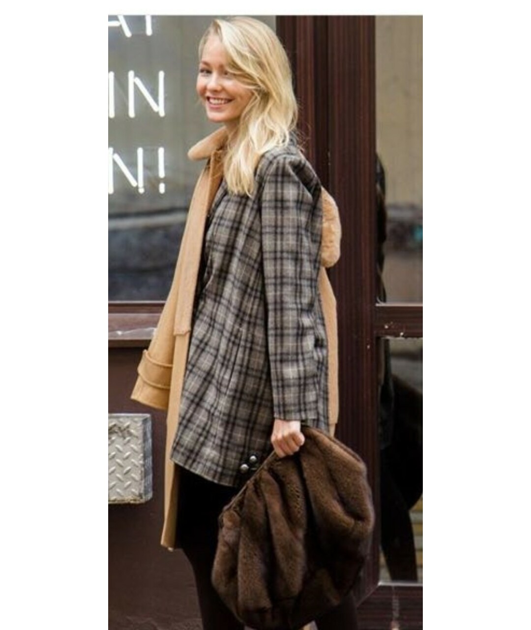 MAX MARA Коричневая меховая сумка тоут, фото 5