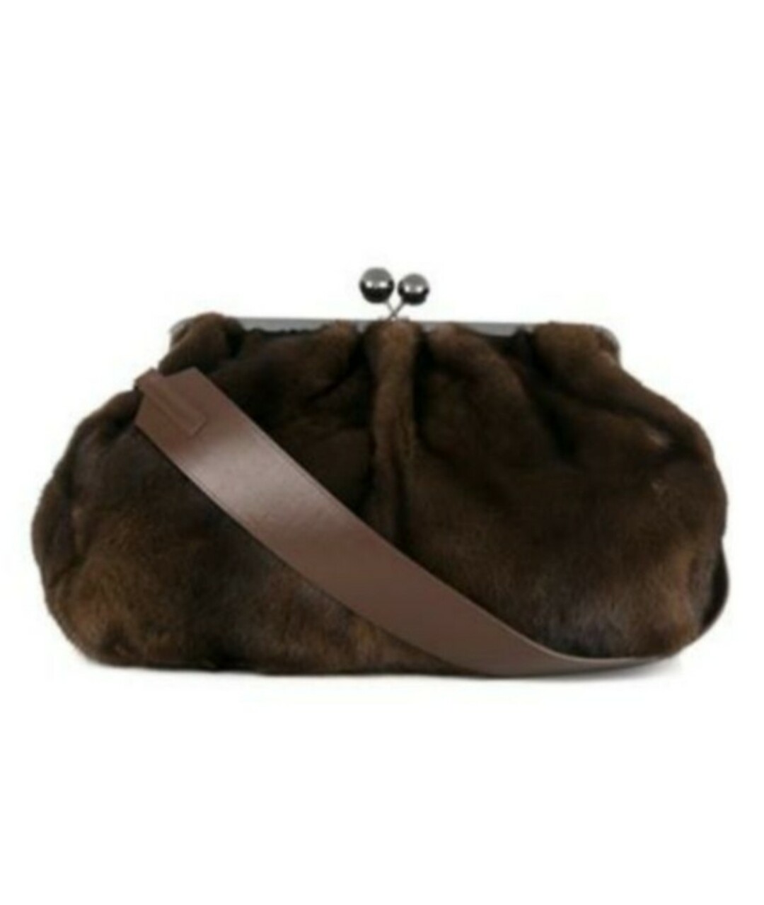 MAX MARA Коричневая меховая сумка тоут, фото 1