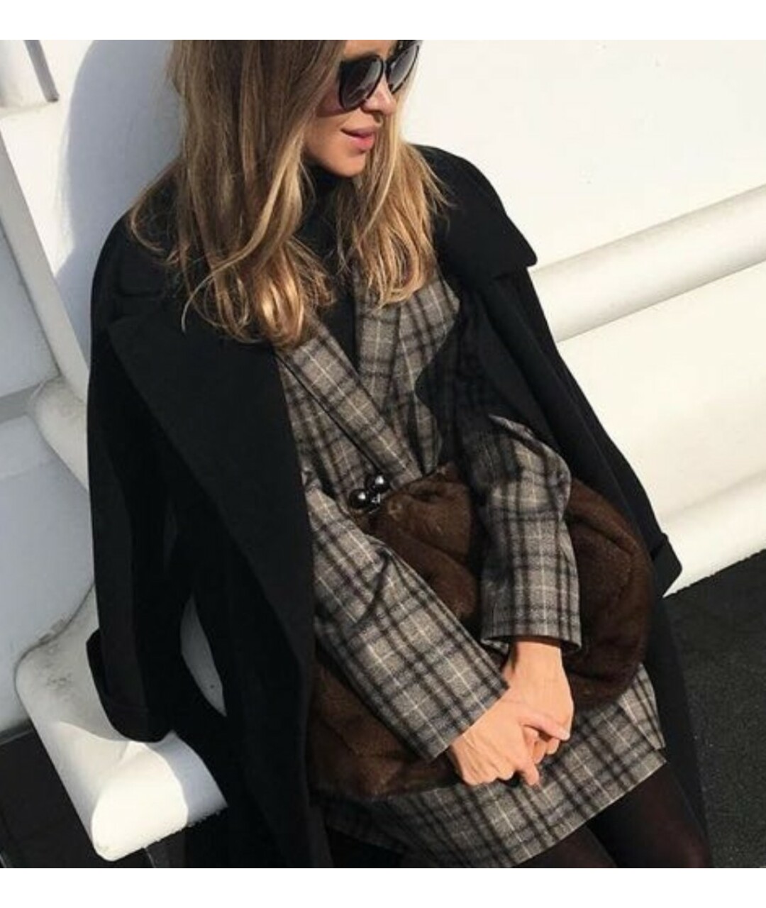 MAX MARA Коричневая меховая сумка тоут, фото 9