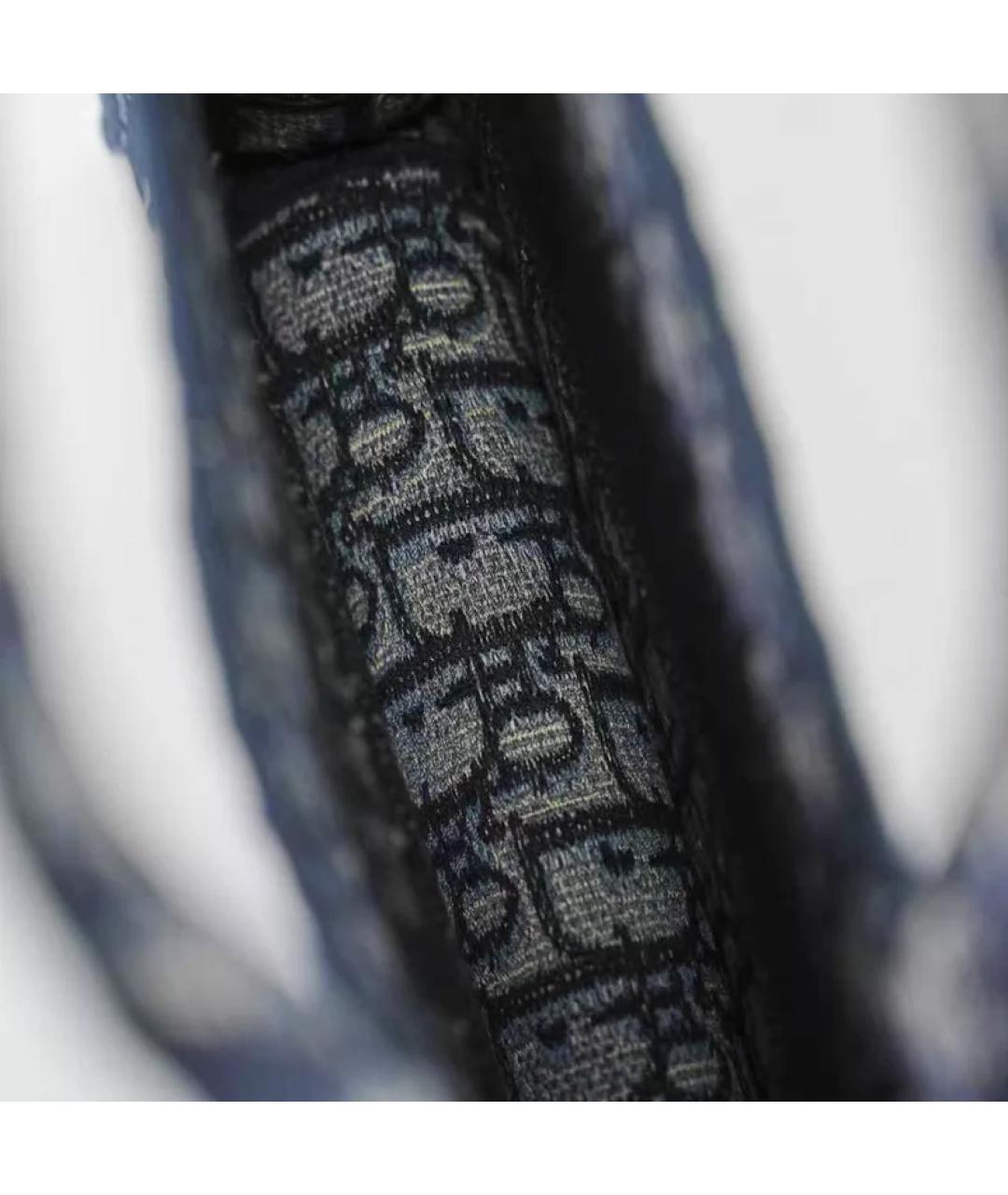 CHRISTIAN DIOR Темно-синяя тканевая сумка с короткими ручками, фото 8