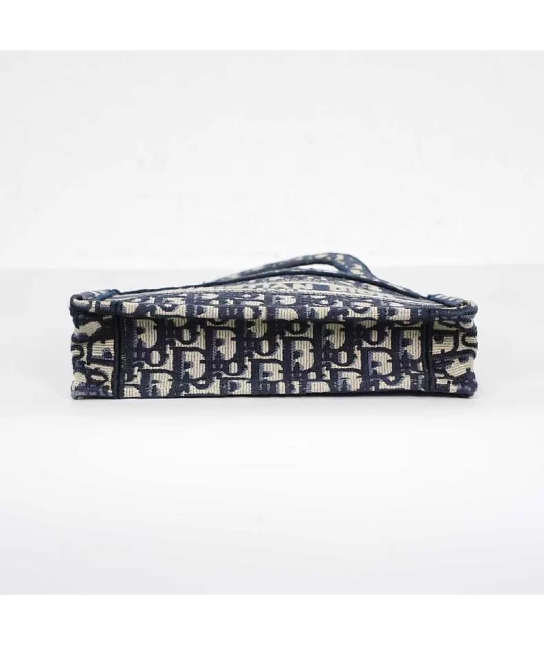 CHRISTIAN DIOR Темно-синяя тканевая сумка с короткими ручками, фото 7