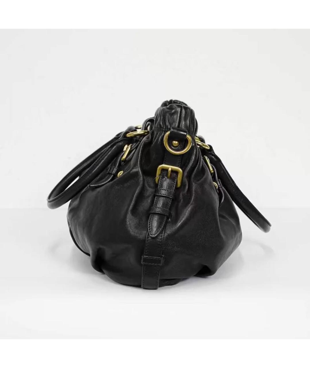 PRADA Черная кожаная сумка с короткими ручками, фото 3