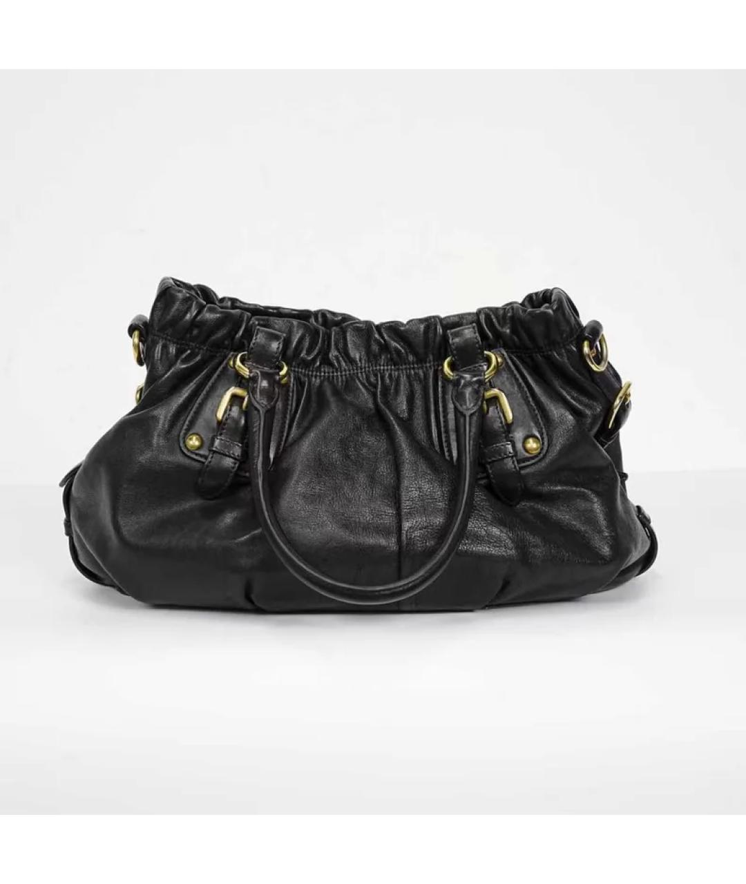 PRADA Черная кожаная сумка с короткими ручками, фото 4