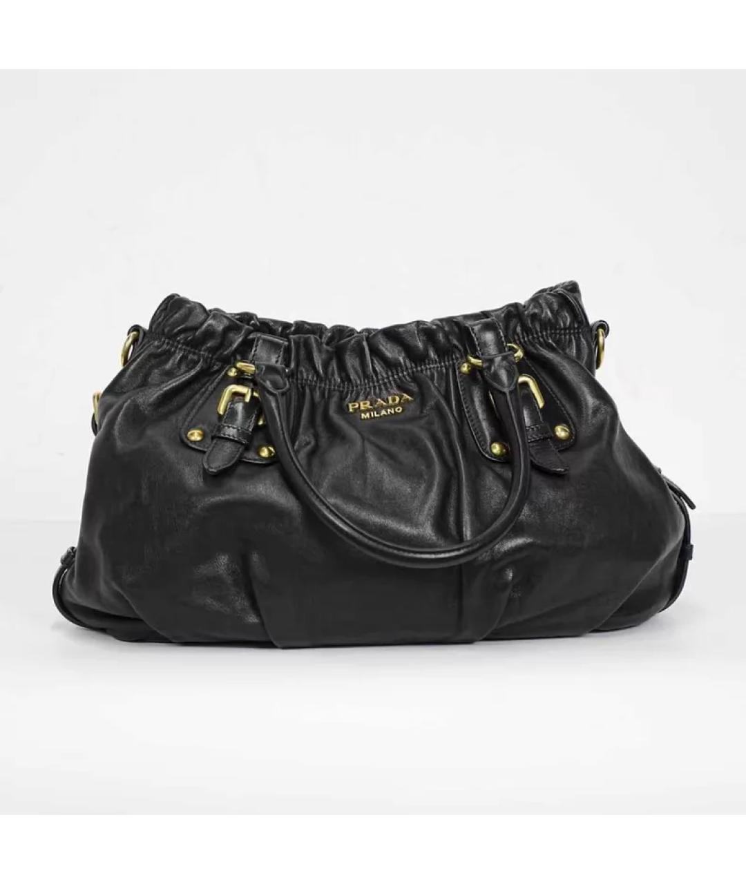 PRADA Черная кожаная сумка с короткими ручками, фото 10