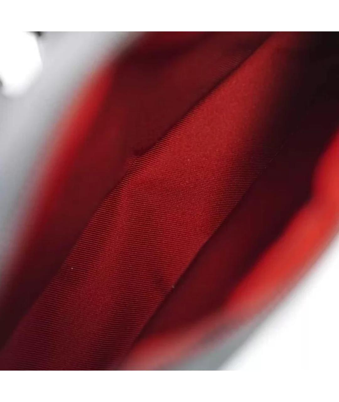 LOUIS VUITTON Черная кожаная барсетка, фото 8