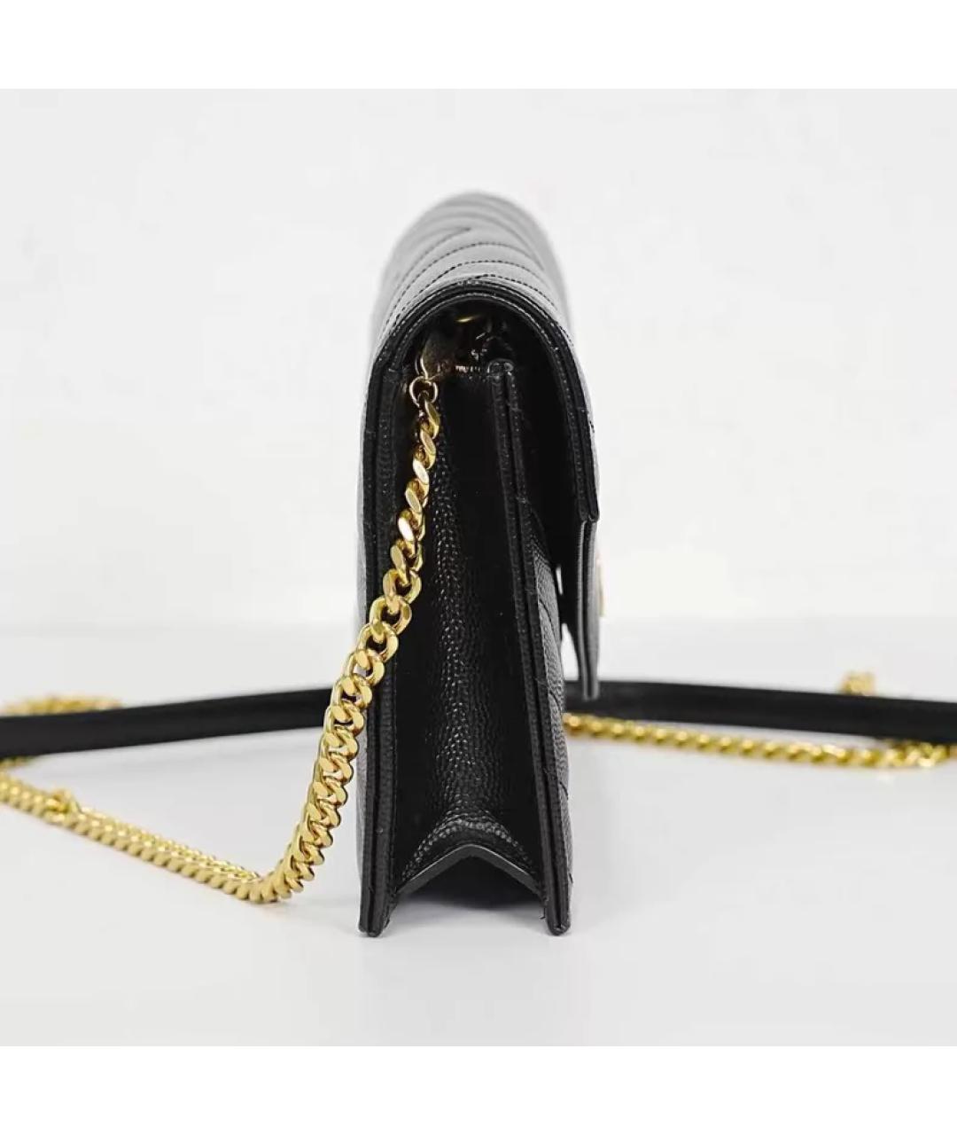 SAINT LAURENT Черная кожаная сумка через плечо, фото 7