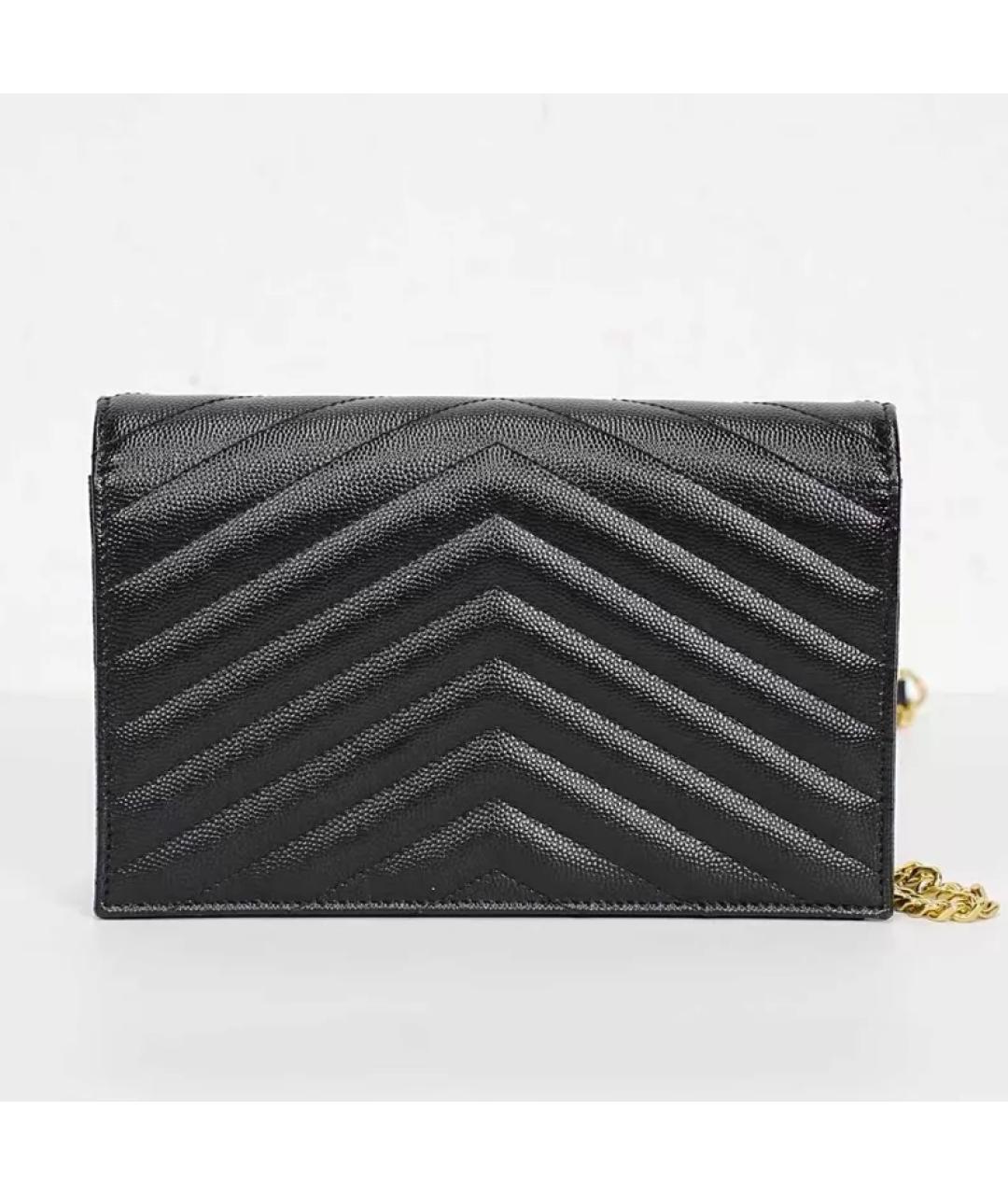 SAINT LAURENT Черная кожаная сумка через плечо, фото 6