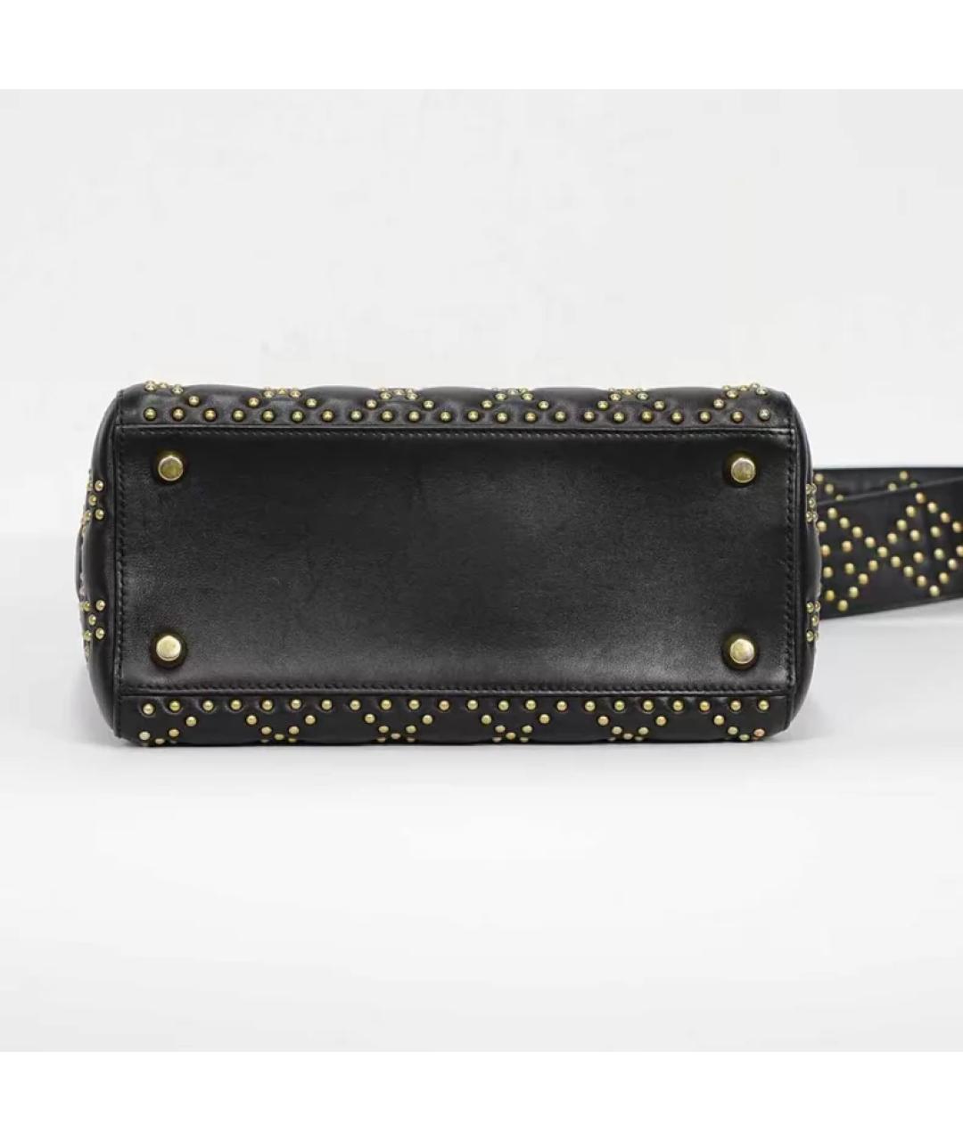 CHRISTIAN DIOR Черная кожаная сумка с короткими ручками, фото 5