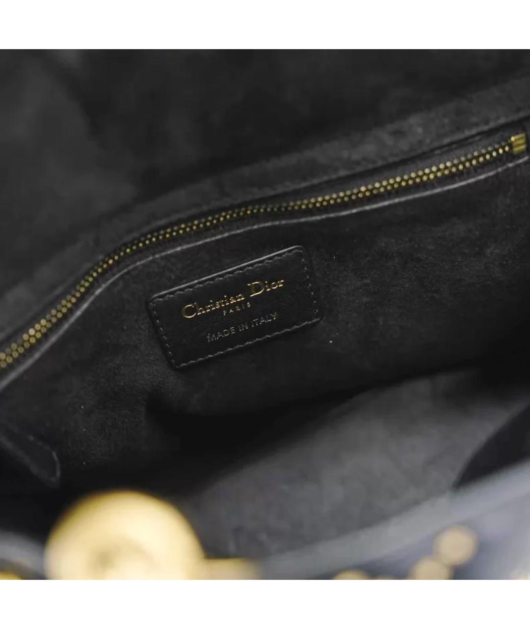 CHRISTIAN DIOR Черная кожаная сумка с короткими ручками, фото 8
