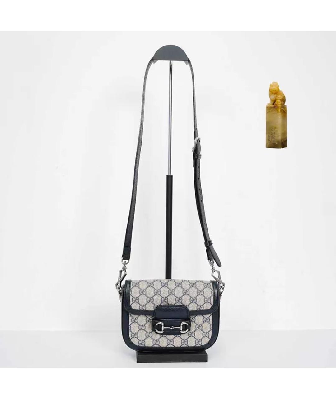 GUCCI Темно-синяя кожаная сумка через плечо, фото 9