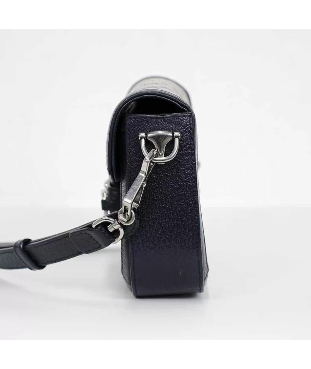 GUCCI Темно-синяя кожаная сумка через плечо, фото 5