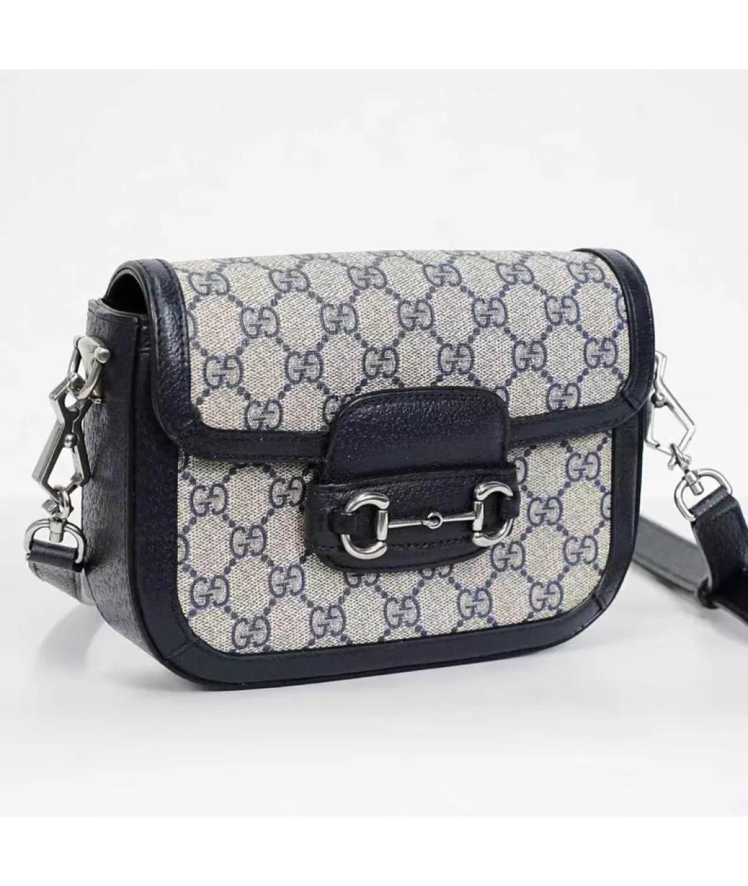 GUCCI Темно-синяя кожаная сумка через плечо, фото 10