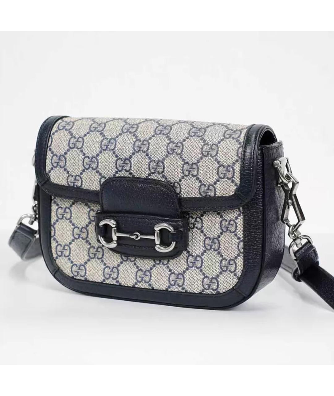 GUCCI Темно-синяя кожаная сумка через плечо, фото 2