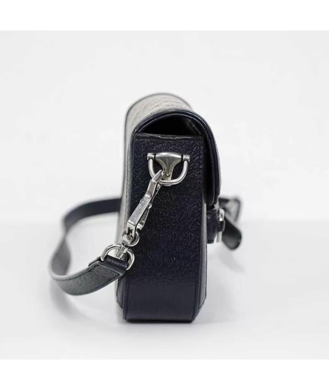 GUCCI Темно-синяя кожаная сумка через плечо, фото 7