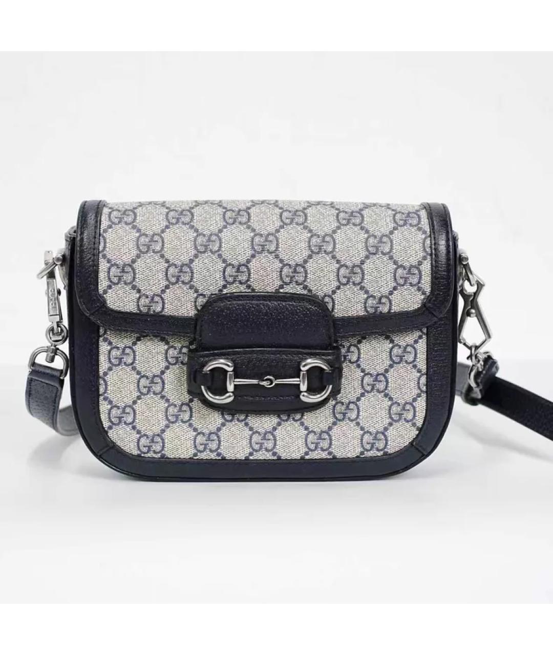 GUCCI Темно-синяя кожаная сумка через плечо, фото 3