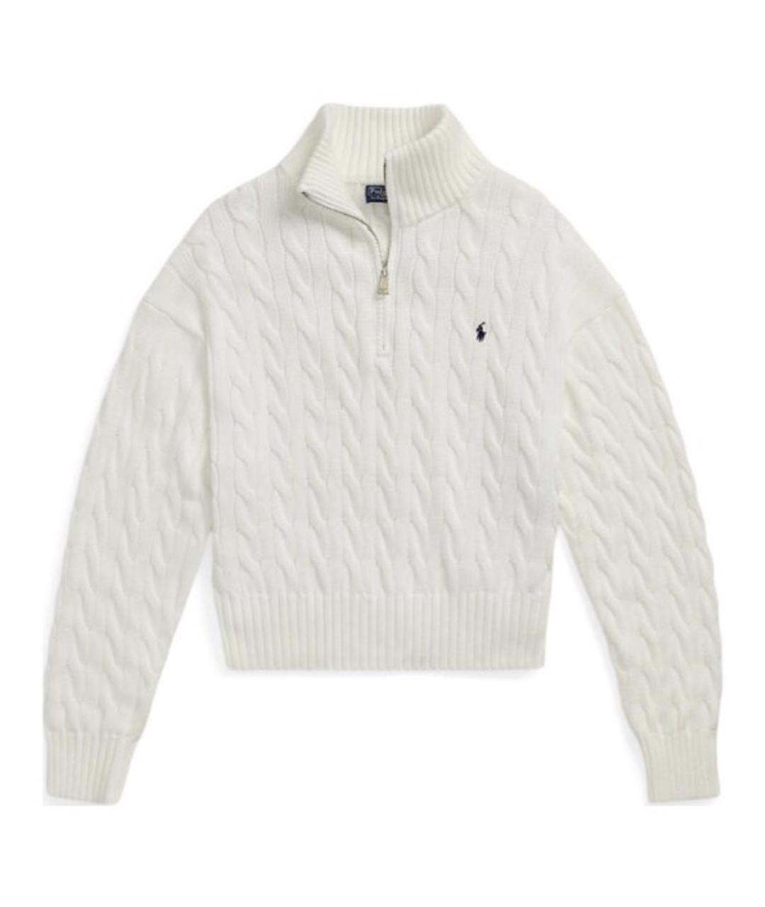 POLO RALPH LAUREN Белый хлопковый джемпер / свитер, фото 1