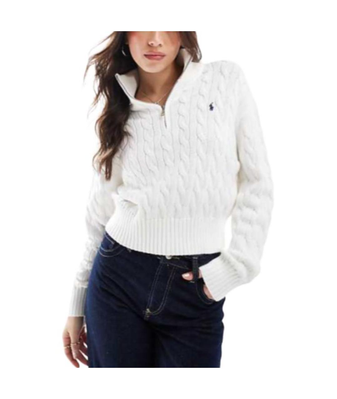 POLO RALPH LAUREN Белый хлопковый джемпер / свитер, фото 2