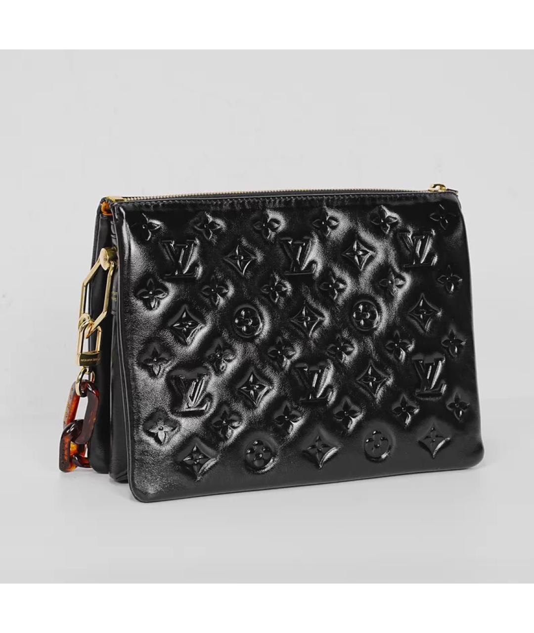 LOUIS VUITTON Черная кожаная сумка с короткими ручками, фото 2