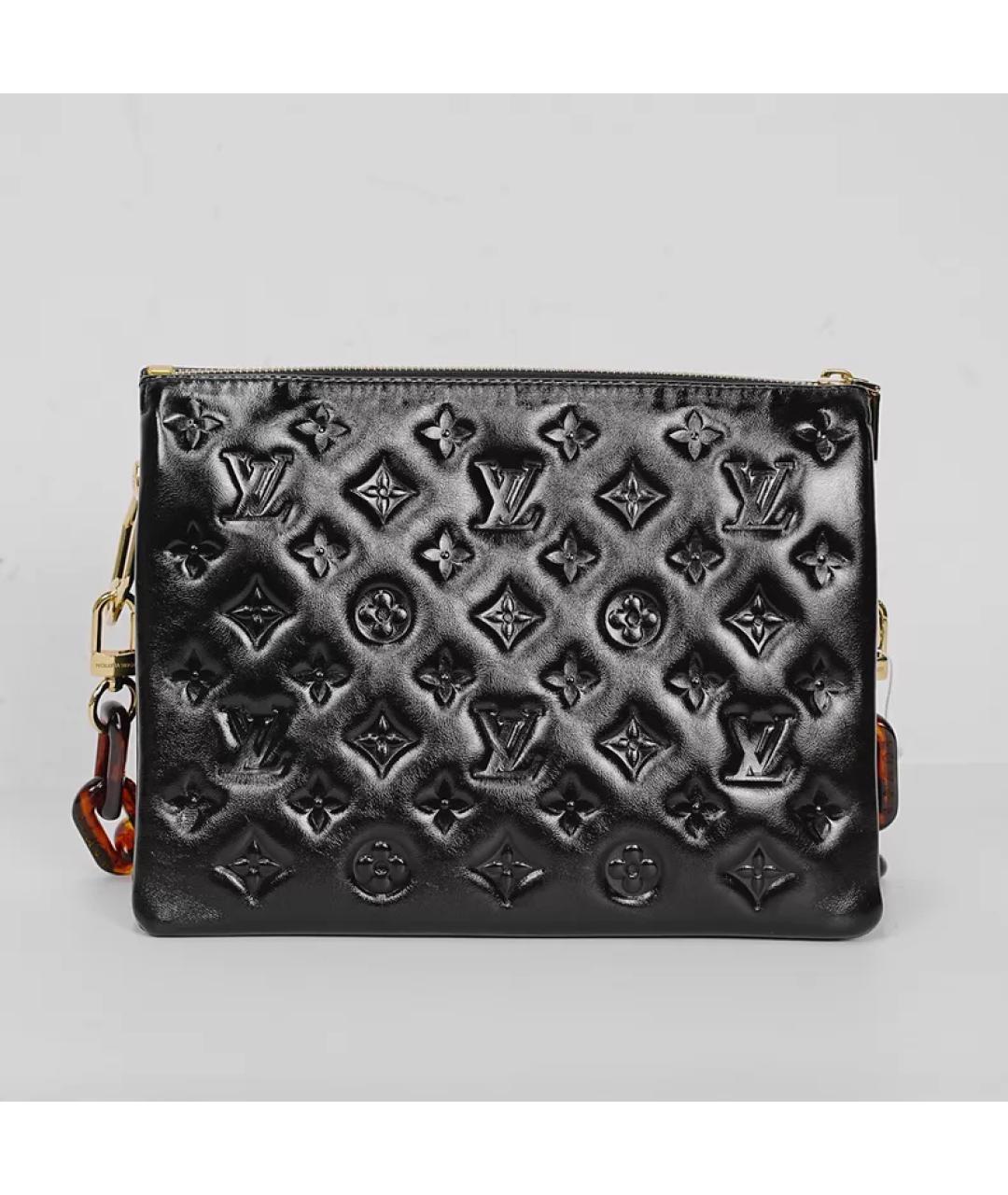 LOUIS VUITTON Черная кожаная сумка с короткими ручками, фото 10