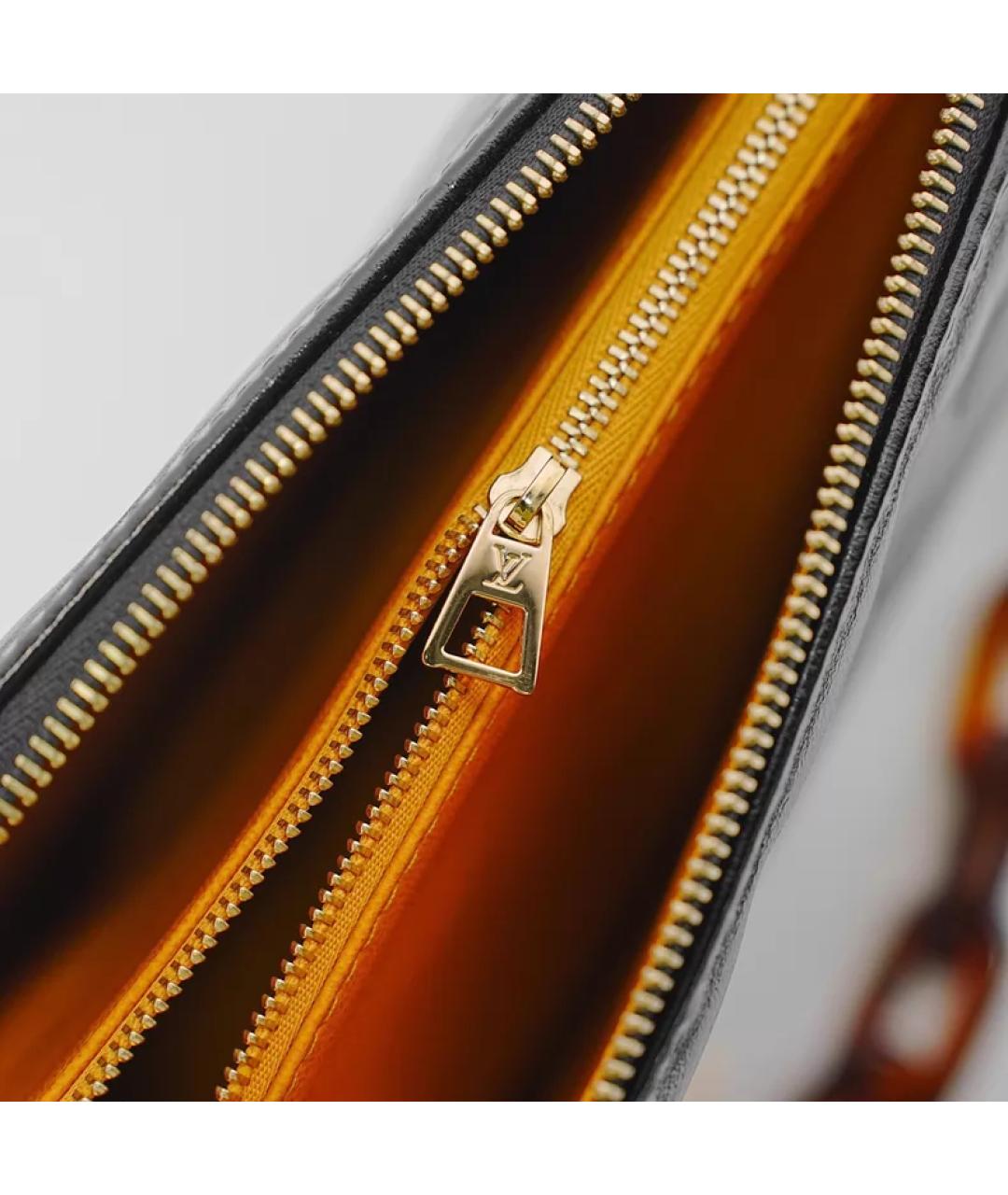 LOUIS VUITTON Черная кожаная сумка с короткими ручками, фото 8