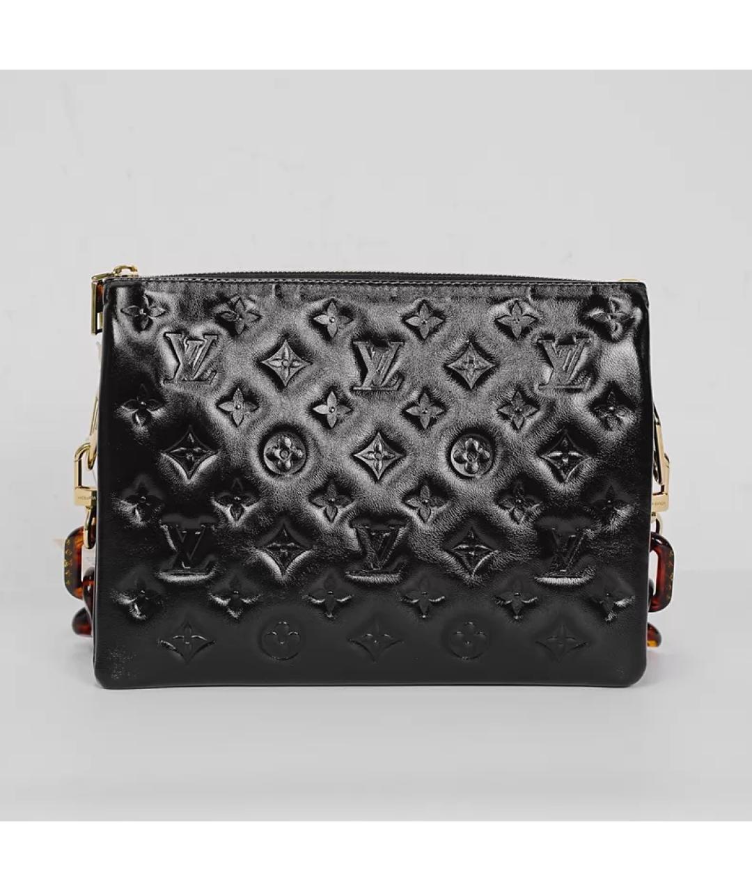 LOUIS VUITTON Черная кожаная сумка с короткими ручками, фото 7