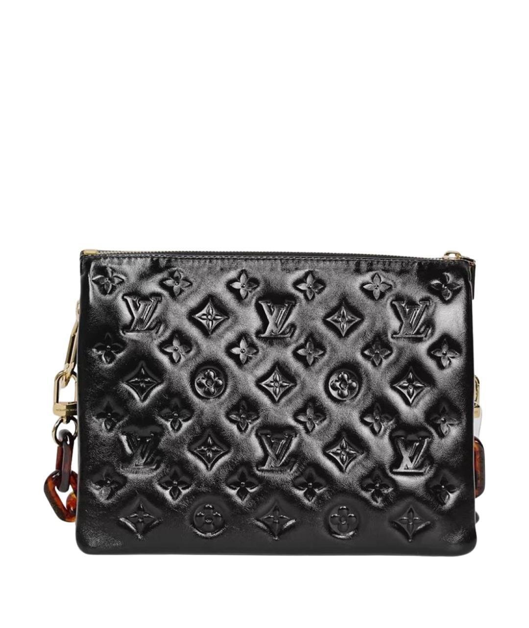 LOUIS VUITTON Черная кожаная сумка с короткими ручками, фото 1