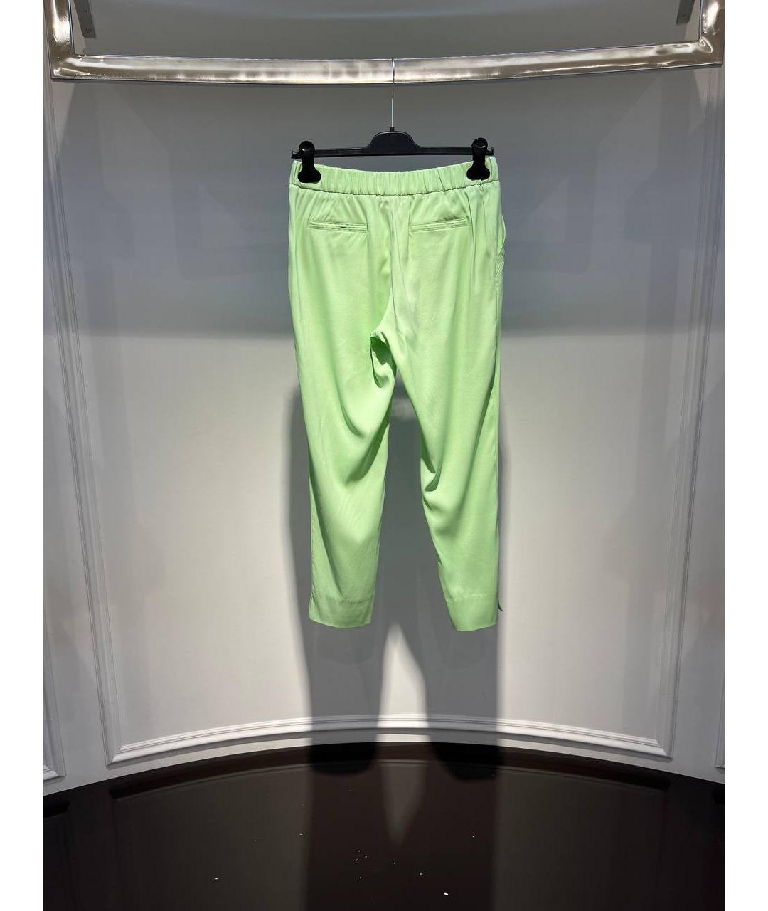 ROBERTO CAVALLI Зеленые шелковые брюки широкие, фото 3